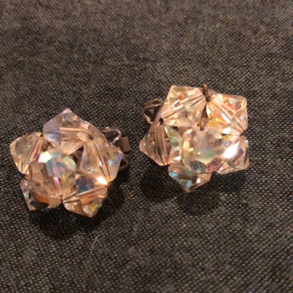 Vintage Crystal Clip Earrings